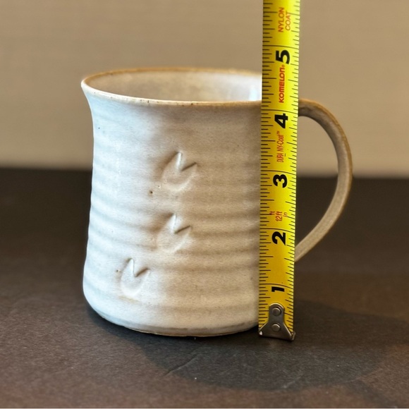 Hand Crafted Studio Art Pottery Mug with Critter Pig Inside Rustic Signed - Picture 9 of 10